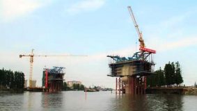 嘉定 ，滬通鐵路關鍵節點：太安特大橋跨瀏河連續梁即將合攏