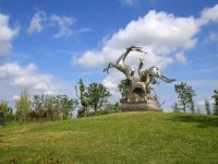 松江 | 集體回憶被喚醒，“云間奔鹿”雕塑在廣富林郊野公園安家