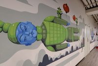 上海“最長戶內手繪壁畫”驚現創智天地,網絡直播法國藝術家8天創作過程 上海“最長戶內手繪壁畫”驚現創智天地,網絡直播法國藝術家8天創作過程